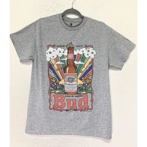 Men’s T-shirt Budweiser Clouds Rainbow Graphic Tee Small